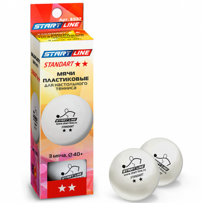 Мячи Start line Standart 2* New (3 шт, бел.)