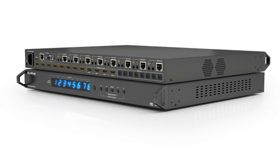 Wyrestorm MXV-0808-H2A-KIT - матричный коммутатор 8×8 4K60 HDBaseT с 8 приемниками в комплекте, 4K@60 (4:4:4) до 35м, FuLL HD до 70м, HDMI 2.0, HDCP 2.3, деэмбедирование аудио, EDID, LAN, RS-232, ИК, PoH
