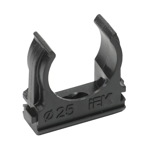 Держатель для трубы IEK CF25, 25 мм, с защёлкой, 10 шт, черный