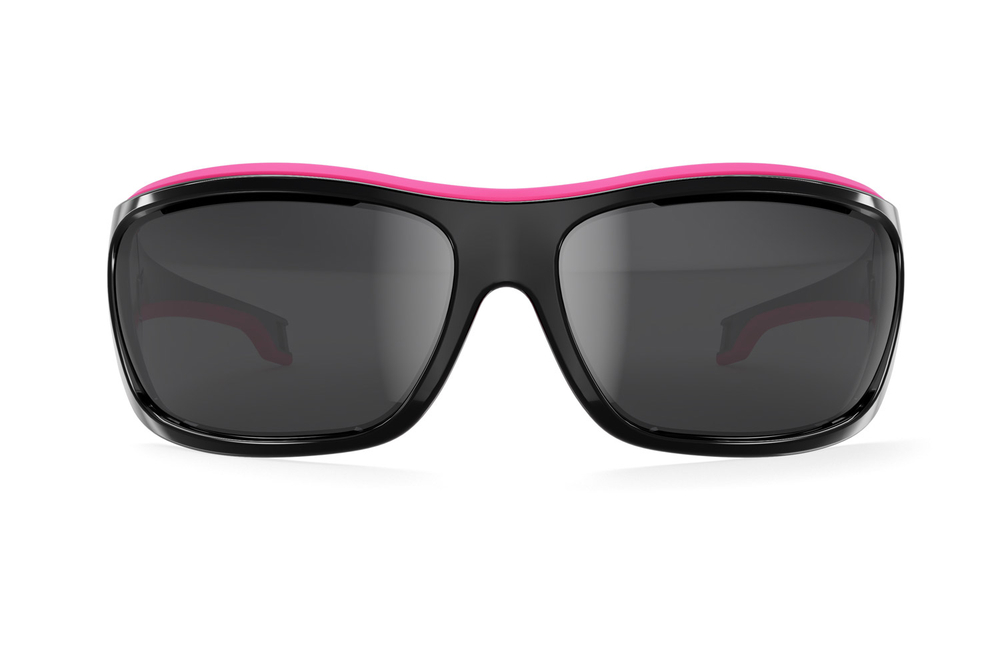 Спортивные очки LiP Tide / Gloss Black - Pink Rubber / PC Polarized / Levante Series Chroma Smoke