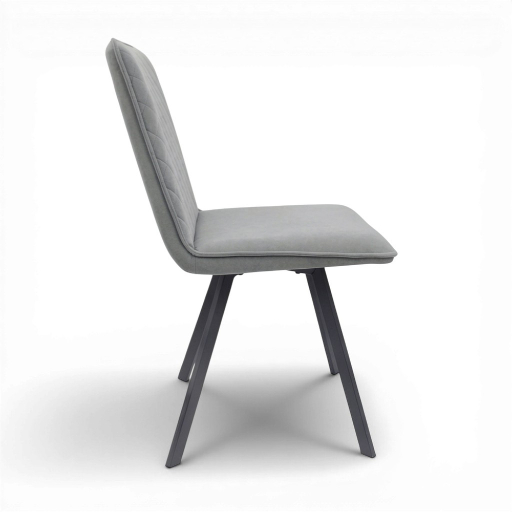 Стул "Капри" (арт. 301) велюр Бренди В22 серый, ножки черные
