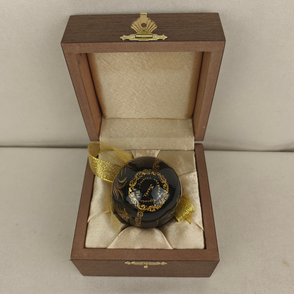 Шар новогодний с ручной росписью Палех "Год лошади" малый