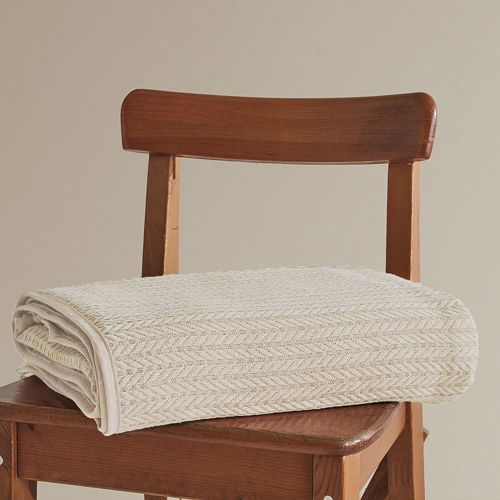 Плед-покрывало из хлопка Nepal, цвет Молочный