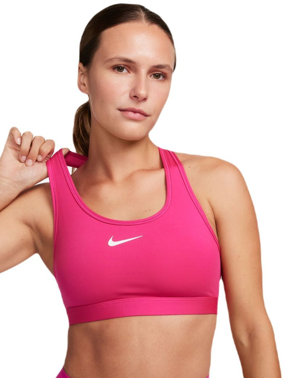 ТОП теннисный Nike Swoosh Medium Support Non-Padded Sports Bra - fireberry/white