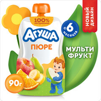 Пюре Агуша мультифрукт 90г с 6 месяцев