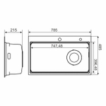 Мойка настол.монтаж 78х48 (1,0) вып 3 1/2 MIXLINE ПРО с ФАСКОЙ 21,5см с сиф.(ч граф дек)+доз+кол+р/д