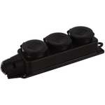 Розетка переносная 3-местная c/з STEKKER, RST16-23-44, штепсельная 250В, 16А, IP44, черный 32739