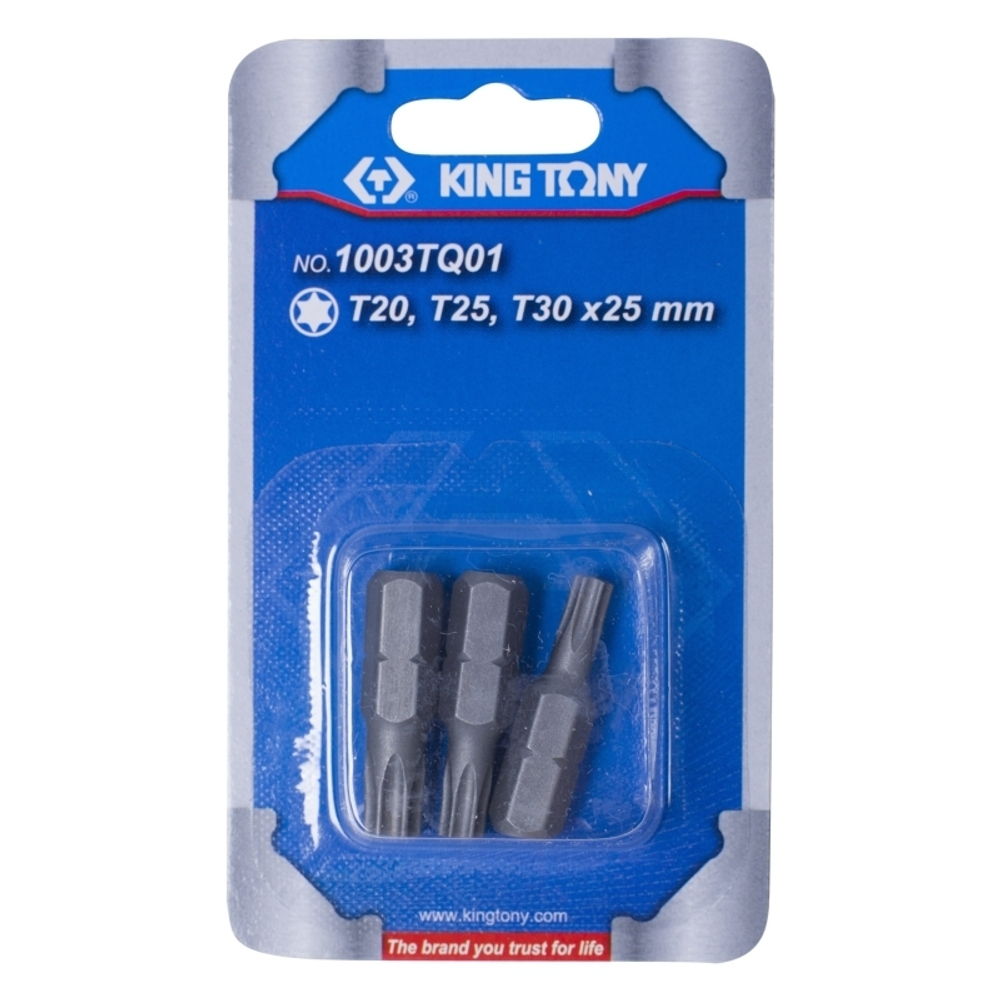 Набор вставок (бит) 1/4&quot;, TORX, Т20, Т25, Т30, 3 предмета KING TONY 1003TQ01