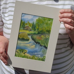 Картина акварельная авторская в паспарту 21х30 см на стену для интерьера "Белка"