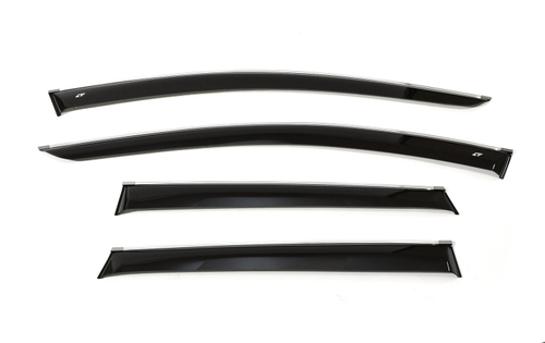 Дефлекторы боковых окон Cobra Tuning на Nissan Murano 3 (Z52) 2016 широкие хромированный молдинг арт.NE16816CR