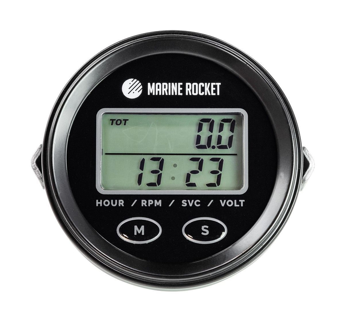 Тахометр универсальный со счетчиком моточасов, подсветкой и внешним питанием, провод 4,5 м