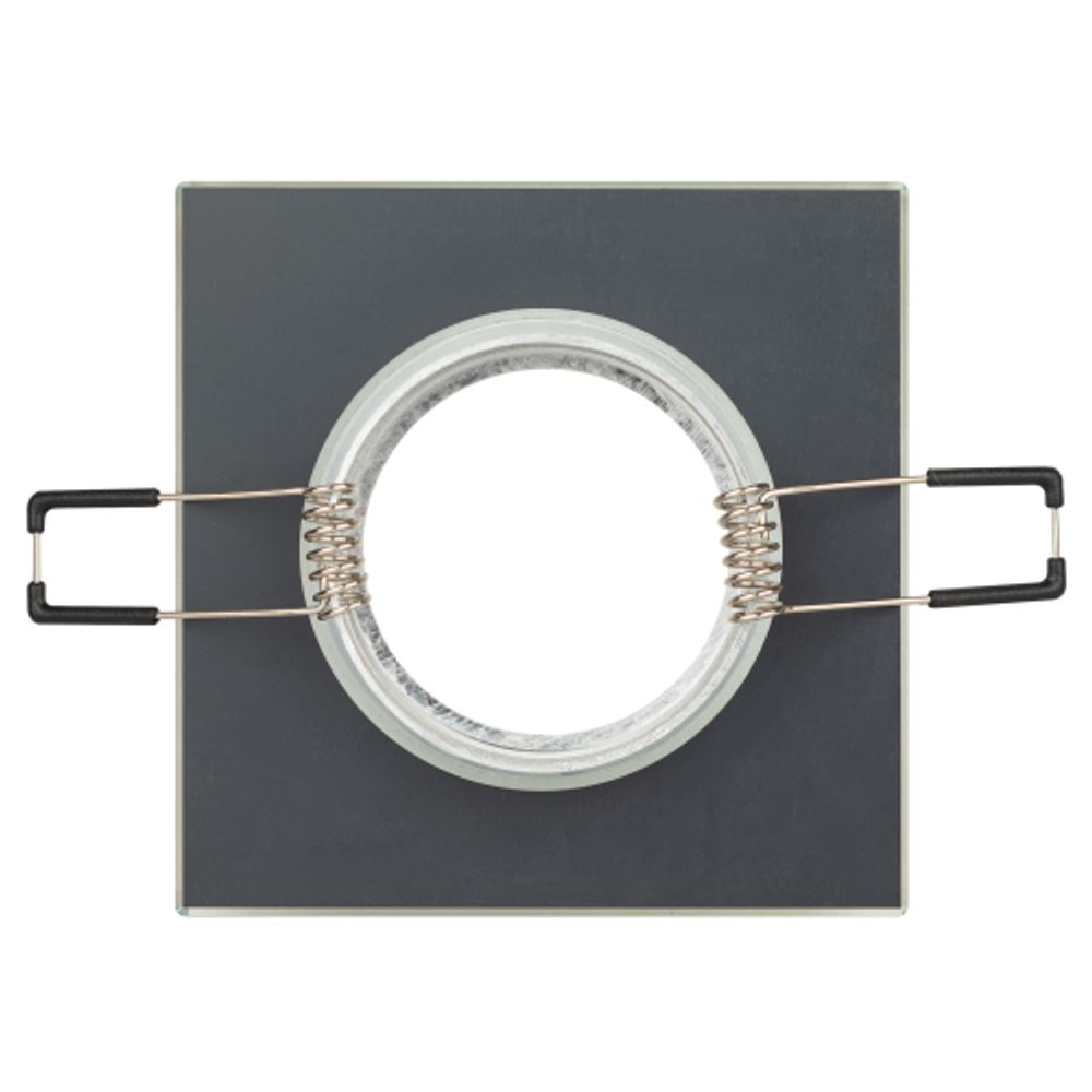 DK8 CH/BK Светильник ЭРА декор стекло квадрат MR16,12V/220V, 50W, хром/черный | Декоративные встраиваемые светильники