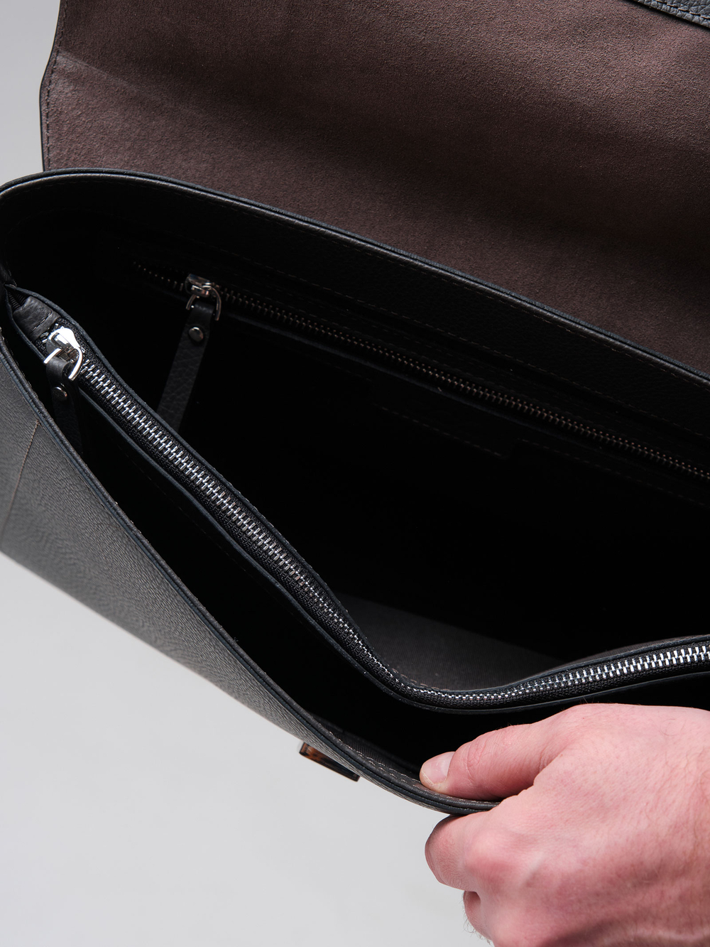 Мужская кожаная сумка Levi DBR 7115 темный лес