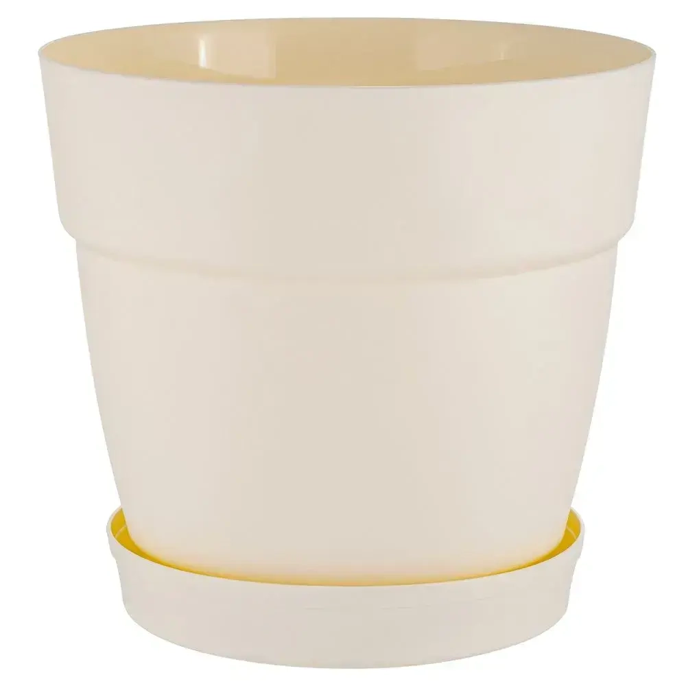 Горшок для цветов InGreen Villa de Fiori с фиксируемым поддоном 2л, D170мм, белоснежный жа