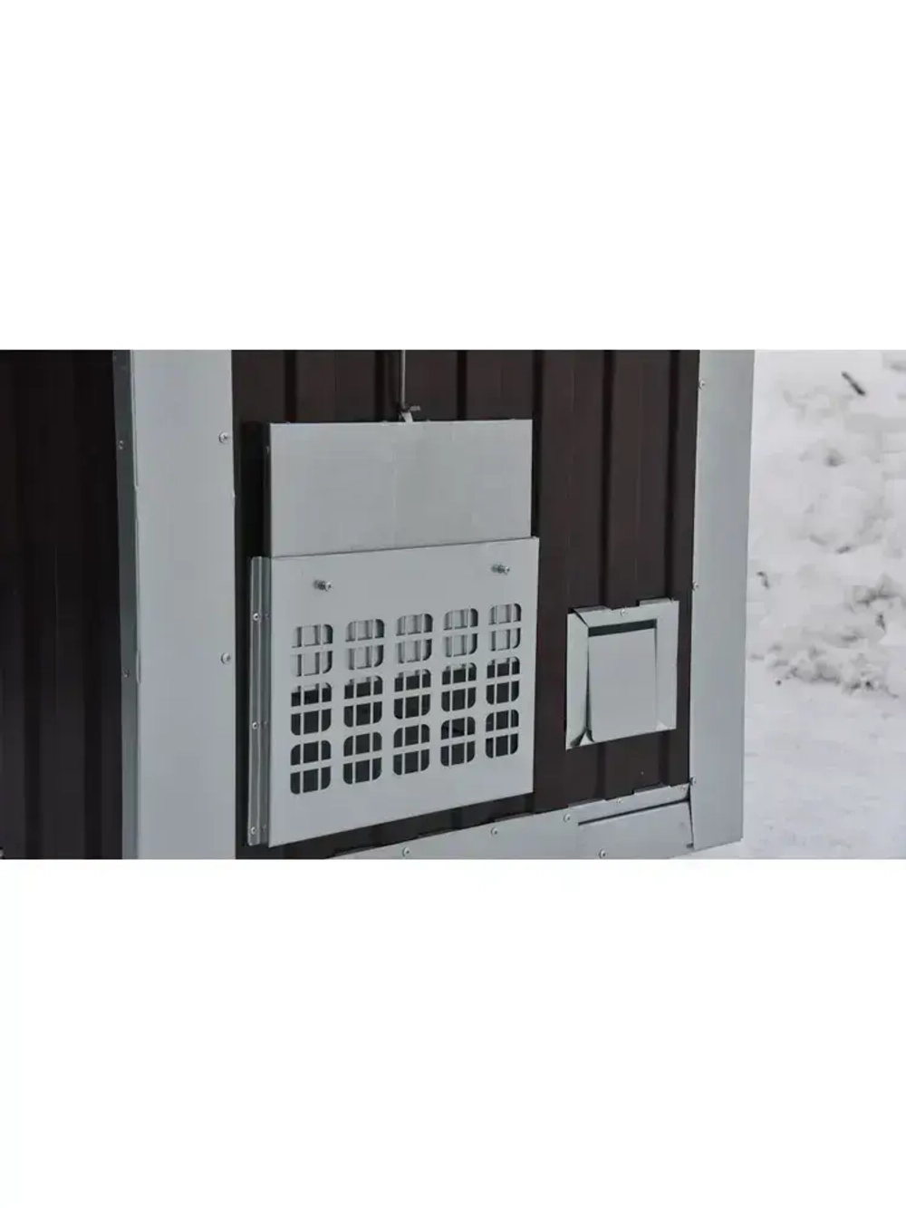 Контейнер для генератора шумопоглощающий T-Blok "Энерго" с теплым полом, терморегулятором, с вентилятором 1000 м3/ч коричневый/ Кожух для генератора