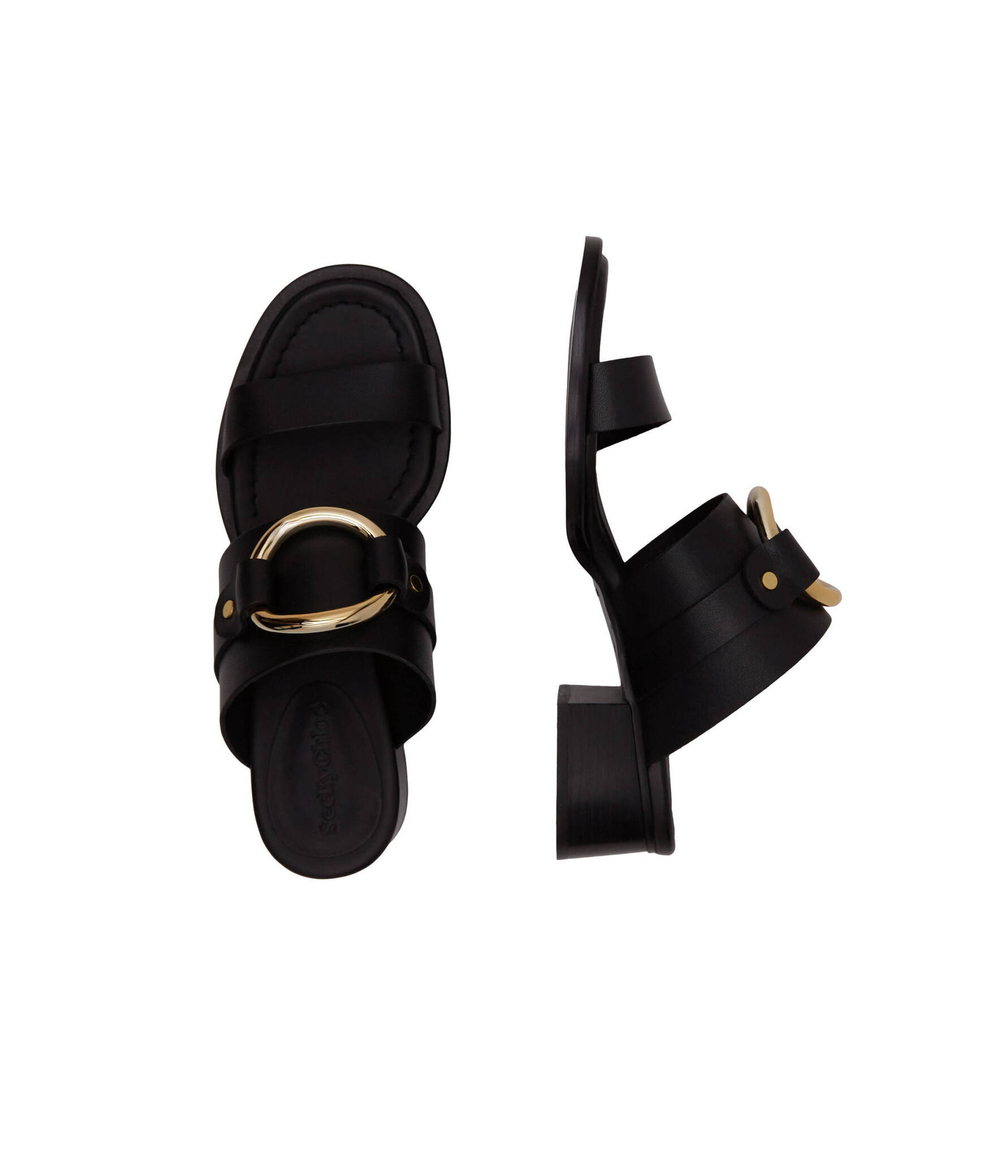 Шлепанцы кожаные hana See By Chlo\u00e9 - черный(SB42082A 19004)