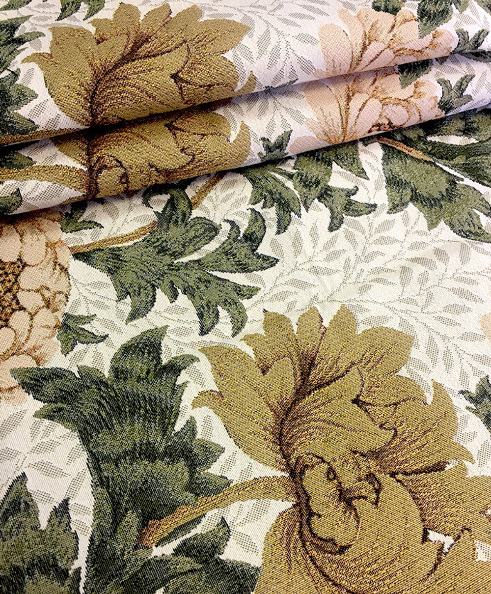 Гобеленовая ткань Первоцвет светлый фон 175 см