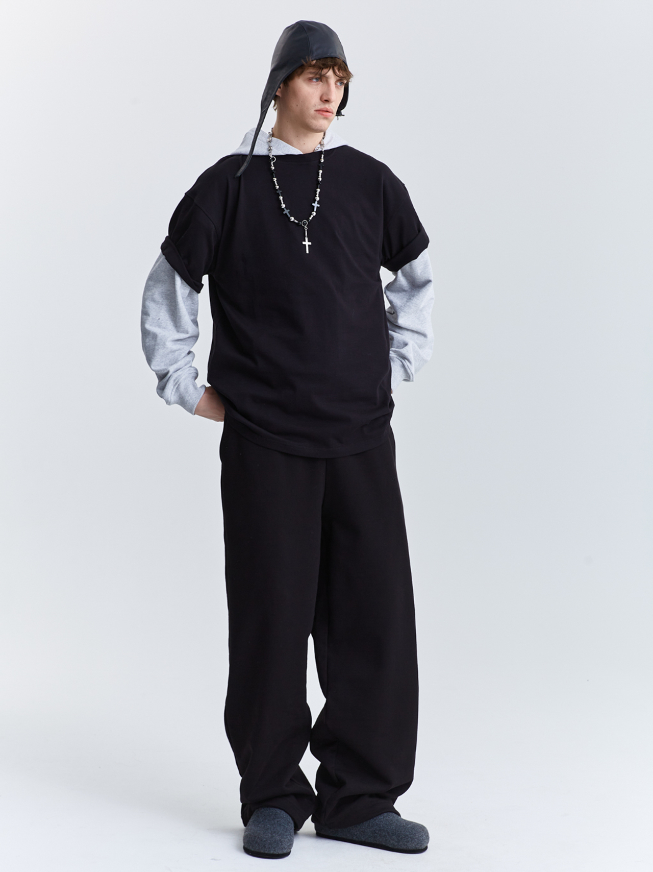 Брюки багги из футера