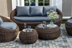 "Барселона" лаунж-зона из искусственного ротанга, цвет коричневый