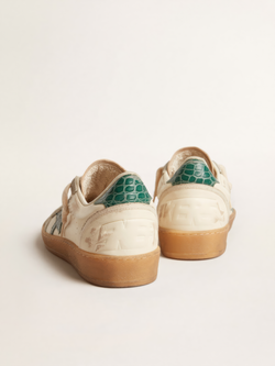 Ball Star LTD in nappa leather with green star in crocodile print leather