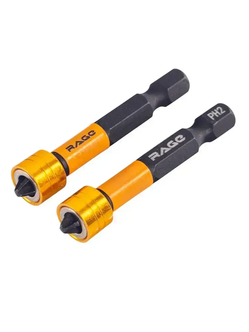 Биты с магнитным ограничителем PH2 x 50 мм 2 шт для ДСП гипсокартона RAGE by VIRA