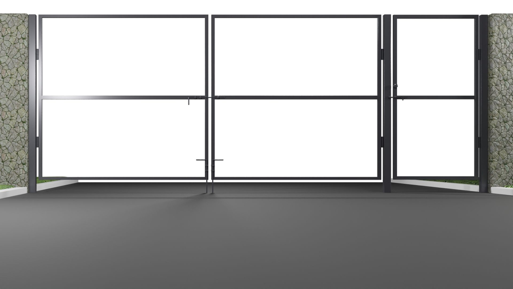 Входная группа (Ворота 4,0х2,0м распашные + калитка 1,0х2,0м), цвет зеленый (только каркас).