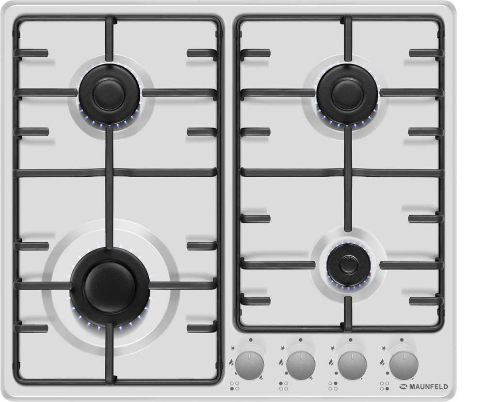 Газовая варочная панель MAUNFELD EGHE.64.3STS-EW/G фото 