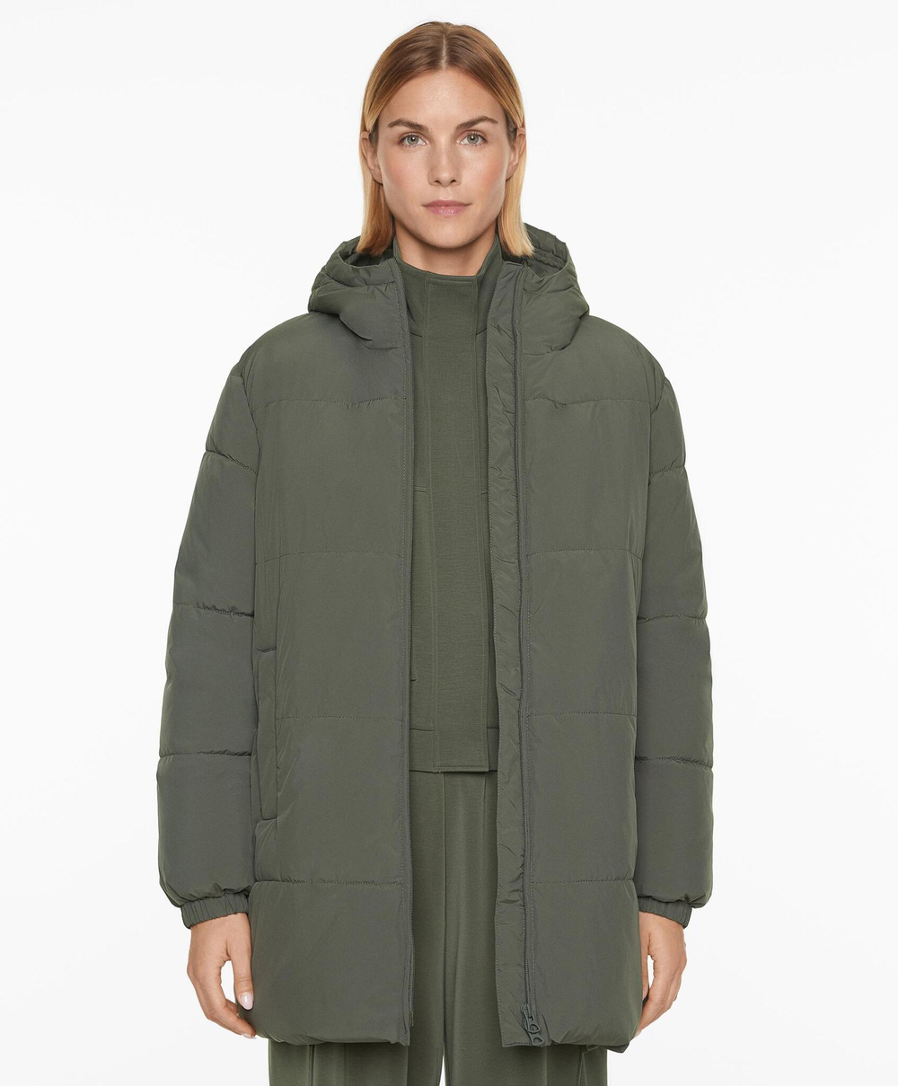 Oysho Водоотталкивающая куртка с подкладкой PrimaLoft®, темный хаки