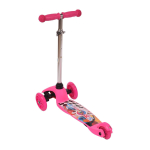 Самокат 3х кол. красный, 55см, макс.высота ручки 62см. колеса PU свет, макс.вес 45кг.