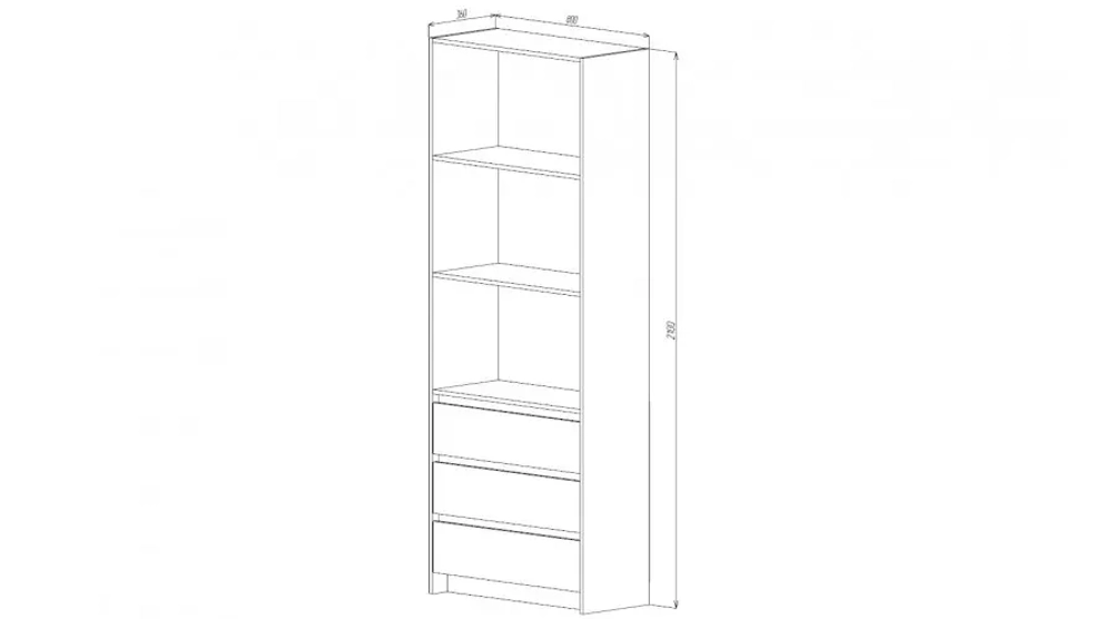 Бостон Стеллаж 3 ящика Дуб вотан/венге