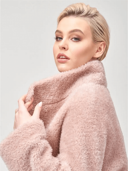 Эко мех шуба чебурашка куртка, розовая, Americanka