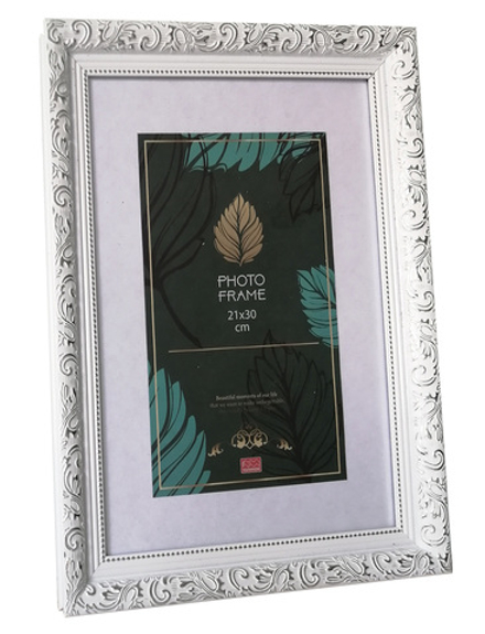 Фоторамка пластик 21х30 см Садко белый серебро