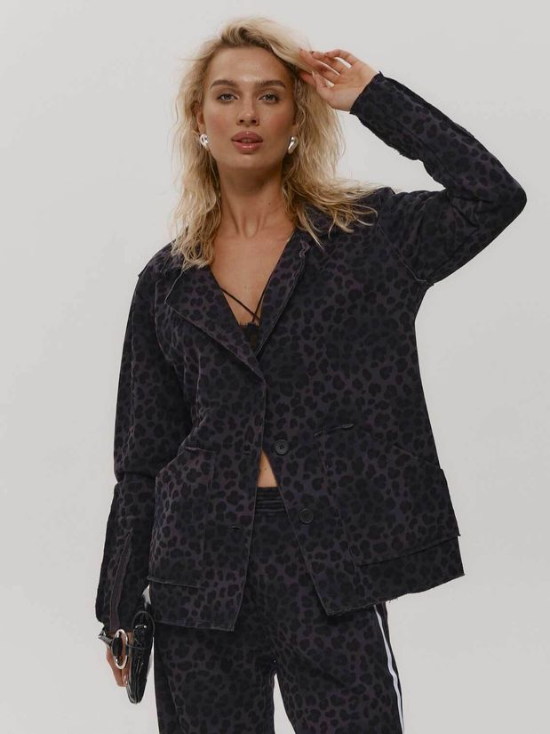 Жакет строчки принт ЛЕО, фиолетовый