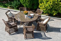 "Эспрессо-150 L" обеденная группа плетеная, цвет коричневый