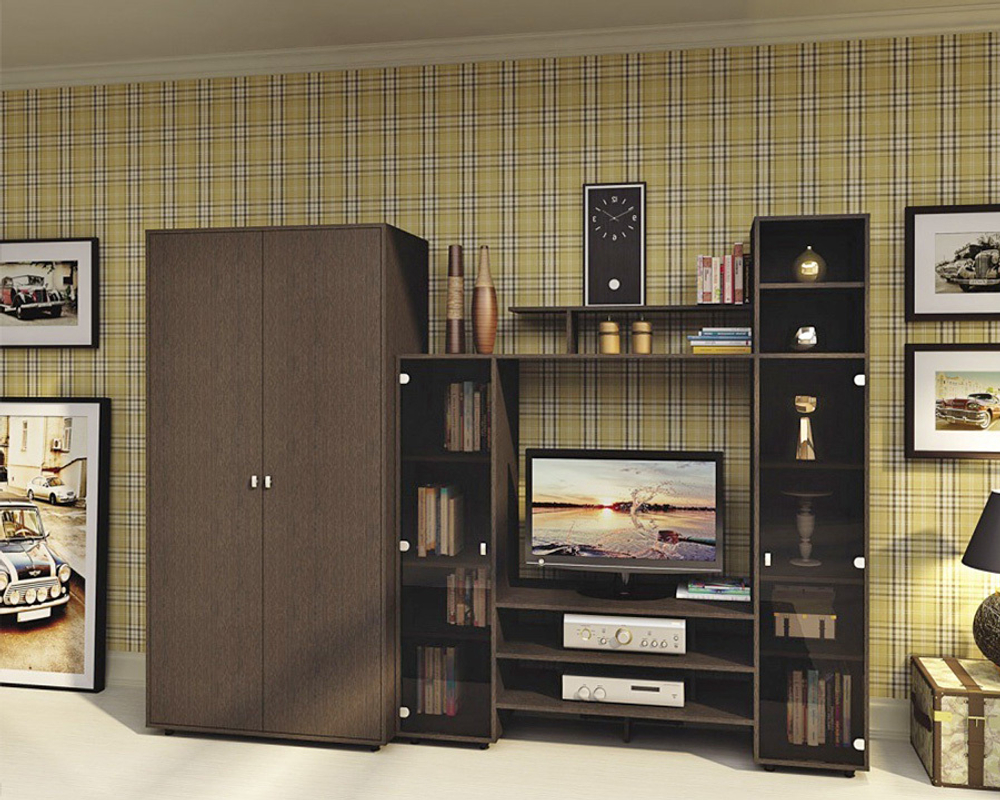 Гостиная Рубис Венге 0854 165*40*190 см, Венге   Фиеста