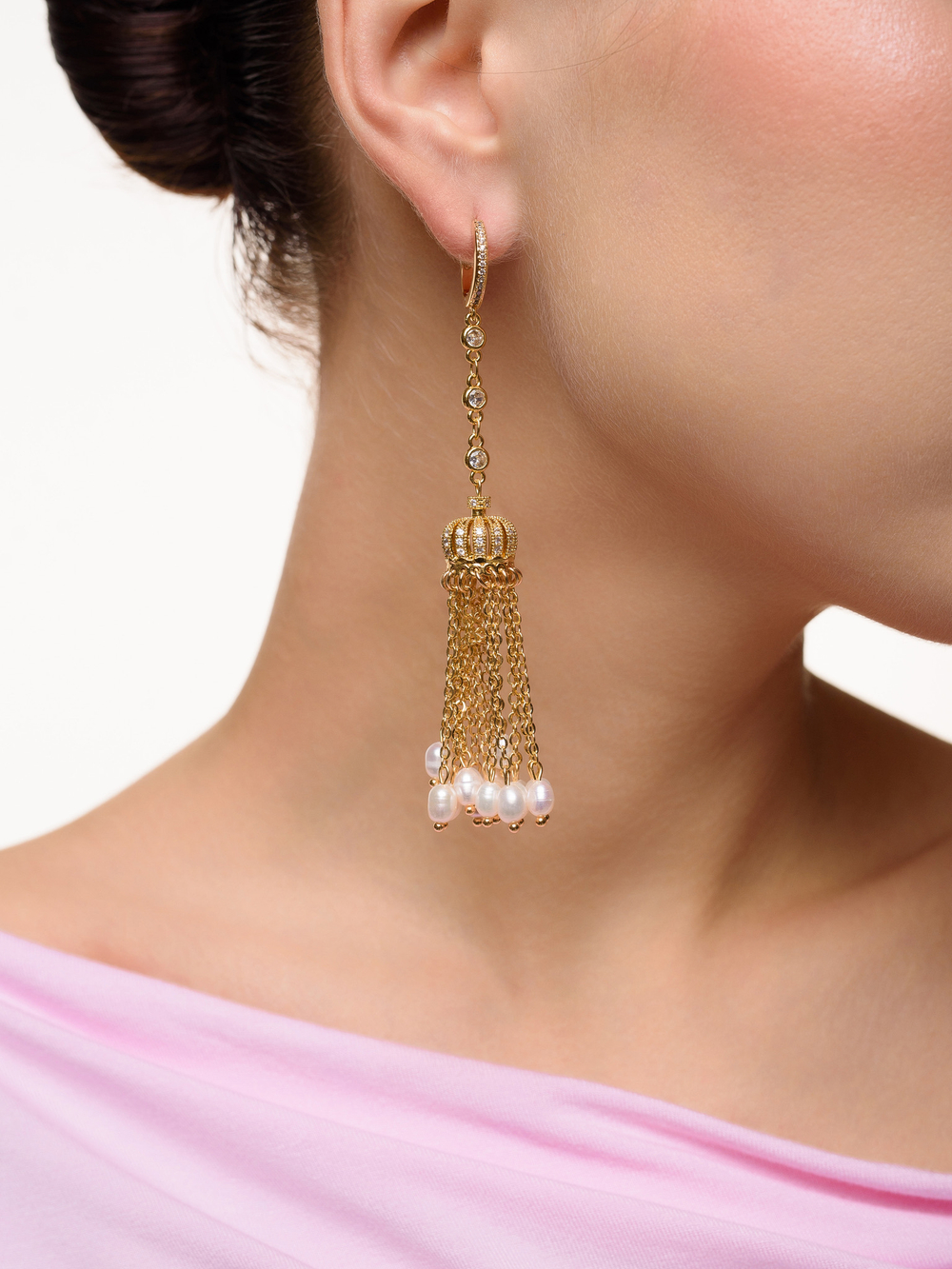 Серьги "Queen pearl" Gold