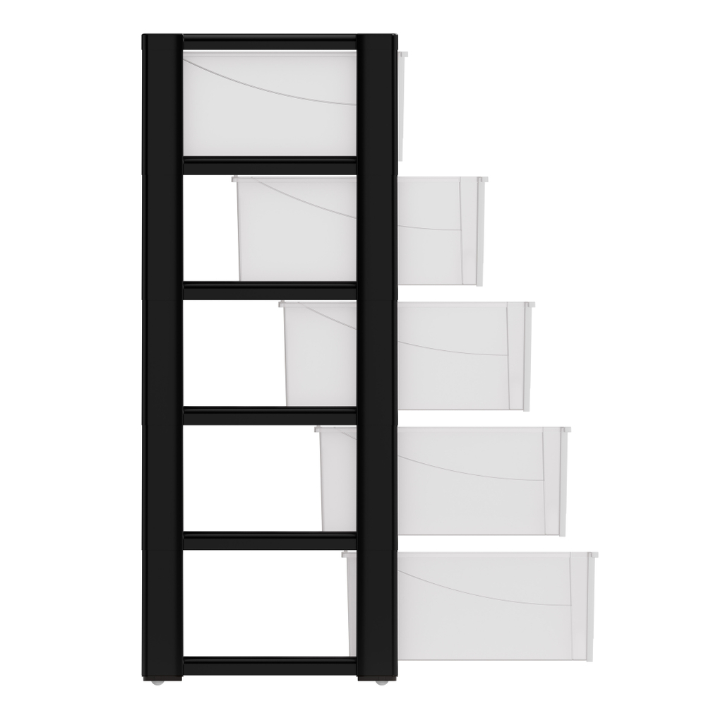 КОМОД КОЛОРИТ 5-ТИ СЕКЦИОН. ШИРОКИЙ ЧЁРНЫЙ АРТ.М8764