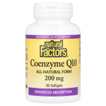 Natural Factors, коэнзим Q10, 200 мг, 30 капсул