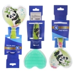 Расческа массажная детская «ФРАТТИ БУМ», панда Дэф, форма сердце, 17,5*8см (блистер Ультрамарин)