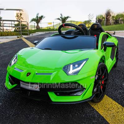 Детский электромобиль "Lamborghini Aventador SVJ" зеленый