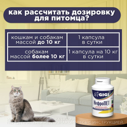 Капсулы для лечения почечной недостаточности для собак и кошек GIGI НефроПЕТ, 90 капсул