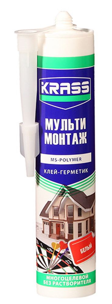 Клей-герметик KRASS многоцелевой белый MS-полимер 280мл  до -15 С