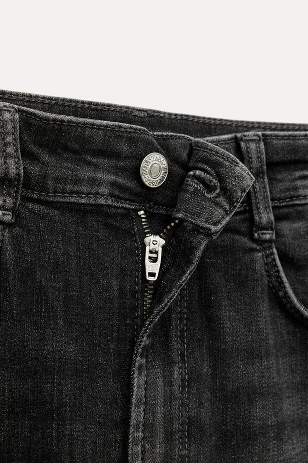 ZARA МОДЕЛИРУЮЩИЕ ДЖИНСЫ TRF С ВЫСОКОЙ ПОСАДКОЙ, СЕРЫЙ