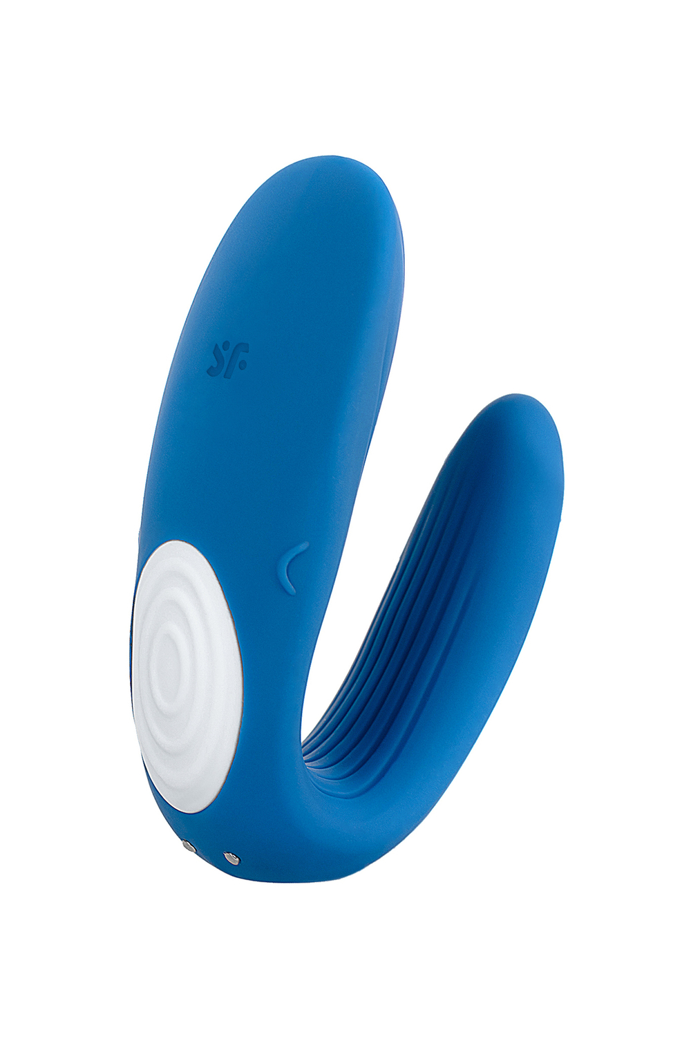 Многофункциональный стимулятор для пар Satisfyer Double Whale, силикон, голубой, 17 см.