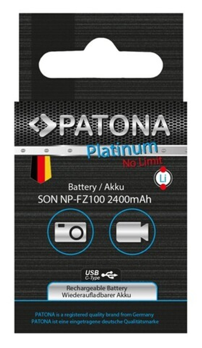 Аккумулятор Patona Platinum аналог Sony NP-FZ100 с зарядкой по USB-C