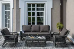 "Гранд Латте" лаунж-зона из искусственного ротанга, цвет графит