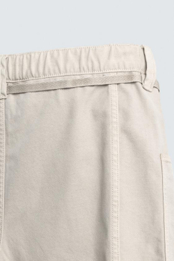 ZARA ШОРТЫ-БАГГИ С РЕМНЕМ, КАМЕННО-СЕРЫЙ