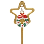 Набор чайных ложек 4шт «Новогодние звезды» в подарочной коробке, цвет золото