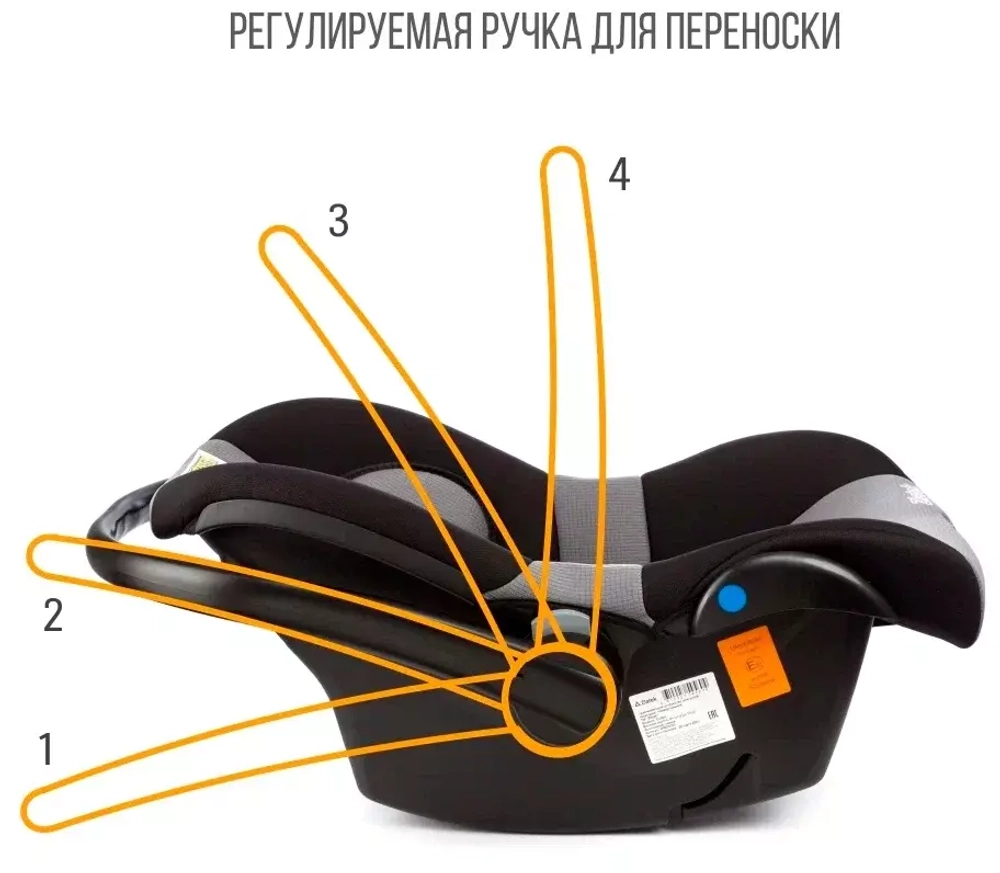 Детское автомобильное кресло ZLATEK "Colibri" серый, 0-1,5 лет, 0-13 кг, группа 0+, шт