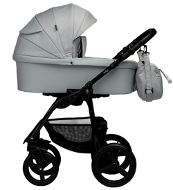 Детская коляска Indigo Impulse Eco 2 в 1 Ie04 св.серая кожа/св.серый